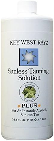 Key West Rayz SUNLESS TANNING solution - Pharmaceutical Grade DHA 10% Spray Tanning Solution - Refreshing Aromatherapy Scent - Natural Body Bronzing Color - Professional Airbrush Tanning Solution -33.8oz