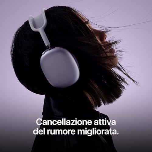 AirPods Max 2, Cuffie wireless over-ear, Cancellazione attiva del rumore, Audio adattivo, Audio spaziale personalizzato, Traduzione in tempo reale - Azzurro