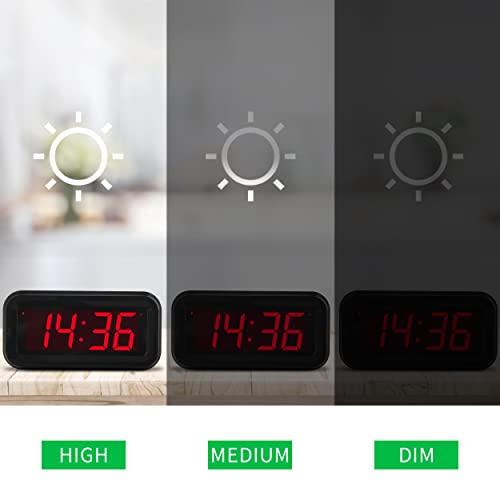KWANWA Alarm Clock, Digital Clock, Small Wall Clock, Battery Operated