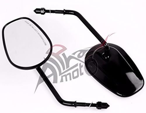 Pair Chrome Rear View Mirrors for Harley Davidson XL1200L XL883 XL883L Sportster (Black)