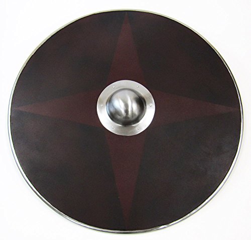 Round Viking Buckler Shield in WoodStar Design, 31" Diameter