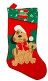 16 1/2 Inch Felt Christmas House Family Pet Christmas Stocking (Dog)