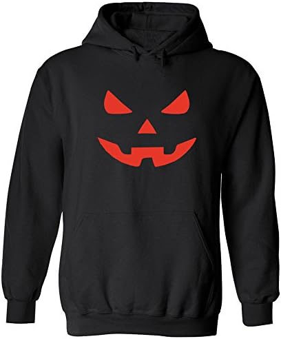 Cleefs Shirts Men's Adult Pumpkin Face JACK O' LANTERN Costume Halloween T-Shirt S-4XL (X-Large, Black Hoodie)