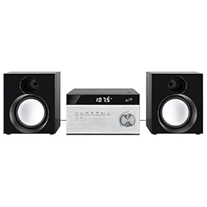 iLive Wireless Home Stereo System, with CD Player and AM/FM Radio, Includes Remote Control (iHB227B),Black/Silver