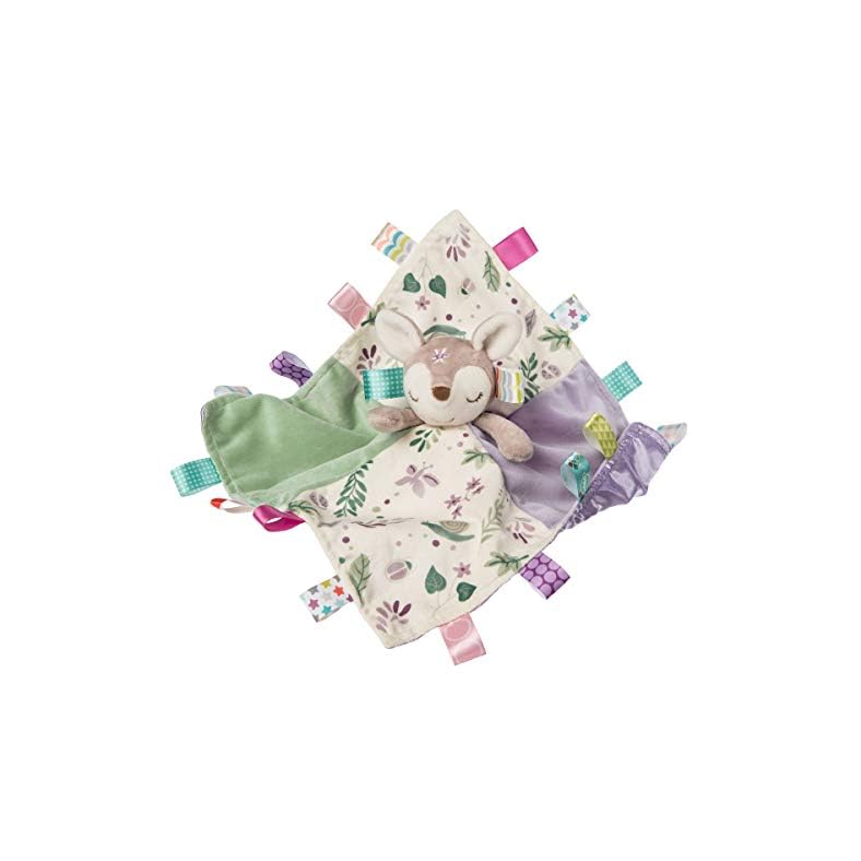 Taggies Soothing Sensory Stuffed Animal Security Blanket, Flora Fawn, 13 x 13-Inches
