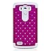 Fosmon HYBO-SD Diamond Star Design Hybrid Case for LG G3 [All carriers] - Retail Packaging (Hot Pink/White)