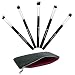 mini Kabuki Makeup Brush Set with Free Case: Includes Blending, Concealer, Contouring, Mineral & Tapered Blending Brushes Best for Eyes (Small, Synthetic)