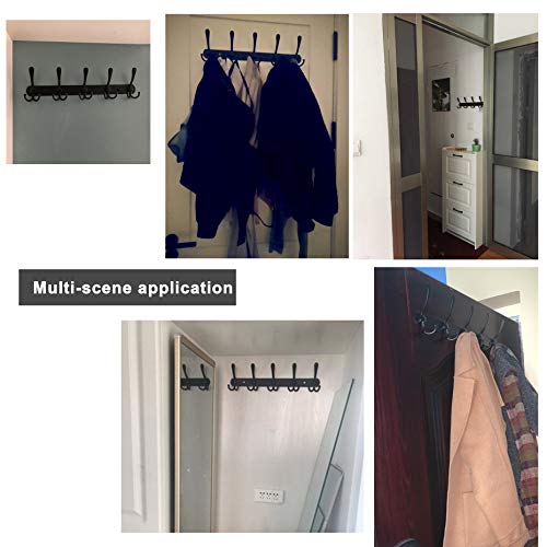 SKOLOO Wall Mounted Coat Rack Hook, 5 Tri Hooks - Heavy Duty Stainless Steel Coat Hooks for Hanging, Coat Hanger Wall Mount, White Hook Rack