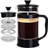 Utopia Kitchen French Coffee Press (32 Oz/1000 ml about 4 cups)-Espresso and Tea Maker with Triple Filters, Stainless Steel Plunger and Heat Resistant Borosilicate Glass,Rust-Free and Dishwasher Safe