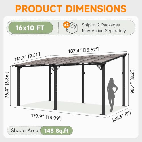 Breezestival 16'x10' Lean-to Gazebo Review: Wall-Mounted Hardtop Patio Cover image 10