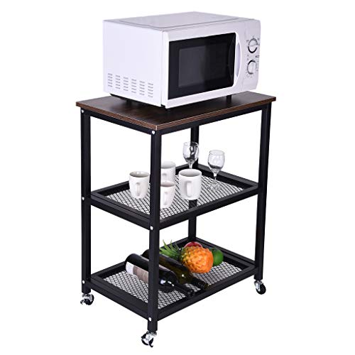 Puyujin Serving Car, Serving Cart 3-Tier Kitchen Utility Cart On Wheels With Storage For Living Room — Shipped from the United States - Thumbnail 7