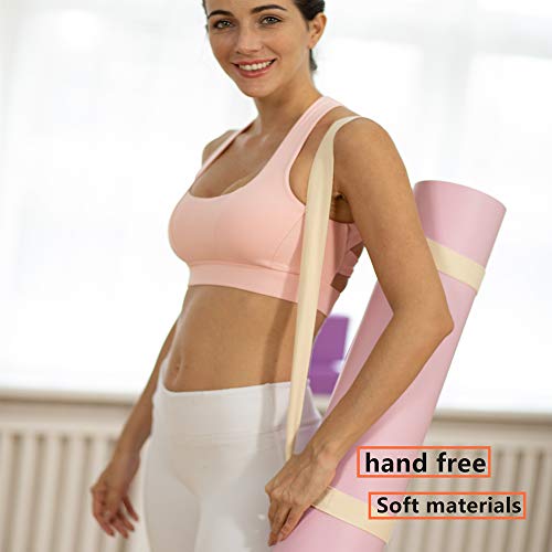 Yoga Mat Strap, Adjustable Sling Carrier and Yoga Mat Straps for Carrying, Doubles Holder As Yoga Strap for Stretching, Durable Cotton Straps Set Mats (Mat Not Included) - Thumbnail 6