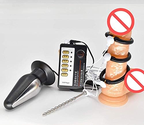 HLPXA TSHIRT Electro Shock E-Stim Male P-énis Rings Anal Plug Stainless Tshirt Urethral Sound