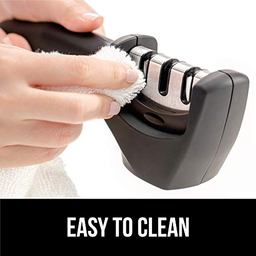 Gorilla Grip Easy to Use Knife Sharpener, 3 Sharpening Options to Help