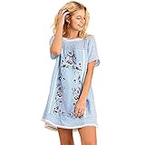 Women's Embroidered Linen Dress Summer A-Line