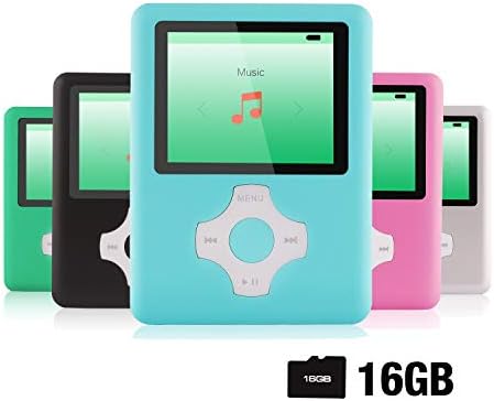 Ultrave MP3/MP4 Player with 16G SD Card, Portable Lossless Sound Player, Rechargeable MP3 Player, Support Ebook, Image Viewing MP3 Music Player -Blue