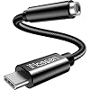 iNassen USB C naar 3.5mm Hoofdtelefoon Jack Adapter Type C naar 3.5mm Aux Adapter Stereo Audio Kabel Compatibel met…