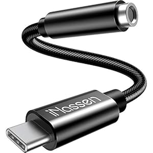 iNassen USB C naar 3.5mm Hoofdtelefoon Jack Adapter Type C naar 3.5mm Aux Adapter Stereo Audio Kabel Compatibel met…