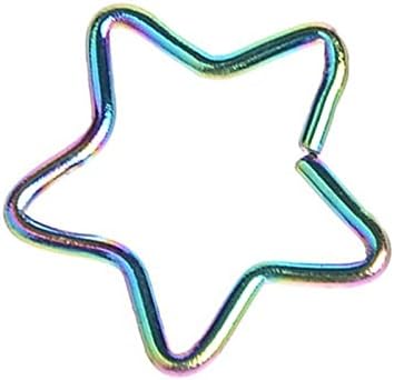 10PCS Piercing Hoop Earring Helix Ear Cartilage Tragus Daith Heart Star Ring Walking Street