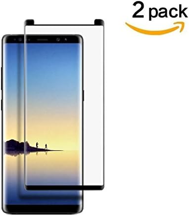 Galaxy NOTE8 Glass Screen Protector,Granvan [2Pack] Highest Quality Premium Tempered Glass Anti-Scratch,3D Curved,100% Touch Sensitivity,HD Clear,Scratch Resistant,Bubble Free(Black)