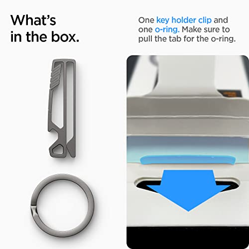 Spigen Metal Fit Titanium Belt Loop Key Ring Clip Holder, Car Keychain