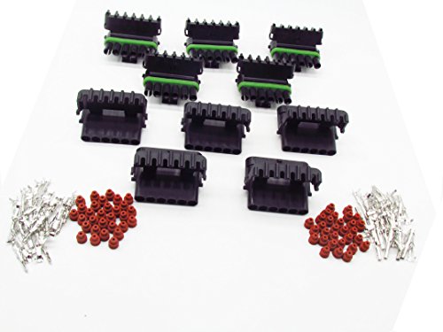 5 Sets GM Haltech MAP 6 pin way male and female Weatherpack waterproof electrical auto Connector includes terminals and seals 12015799