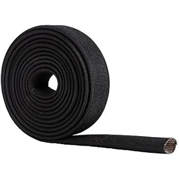 WISAUTO High Temp Black Auto Heat Sleeve Fiberglass Adjustable Heat Shield Black Color 5FT X 20MM(3/4'')