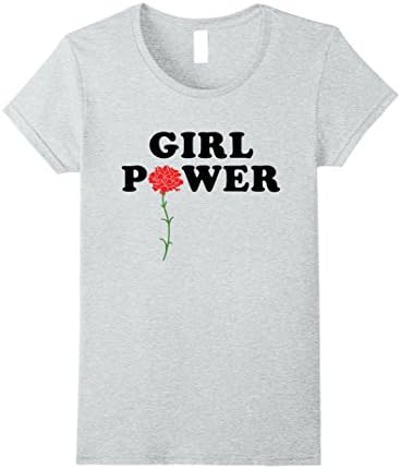 Womens Girl Power T-shirt Feminism Tee Girl Power Shirt Medium Heather Grey