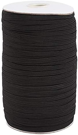 QNMLGB 1Roll 4/5/6/8/10/12/14mm Flat Elastic Cord String Rope White Black for Mask Jewelry Making Garment Band Sewing,Black,5mm 200yards