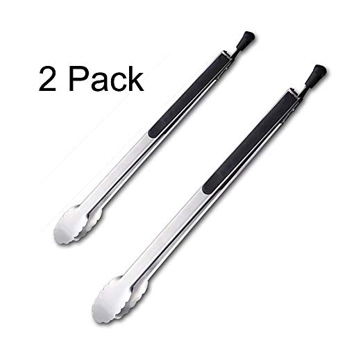 Lyxa SR Stainless Steel Kitchen Tongs With Locking Set Of 2-9