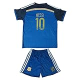 FWC 2014 Lionel Messi 10 Argentina Away Futbol Football Soccer Jersey & Short (10-11 YEARS)