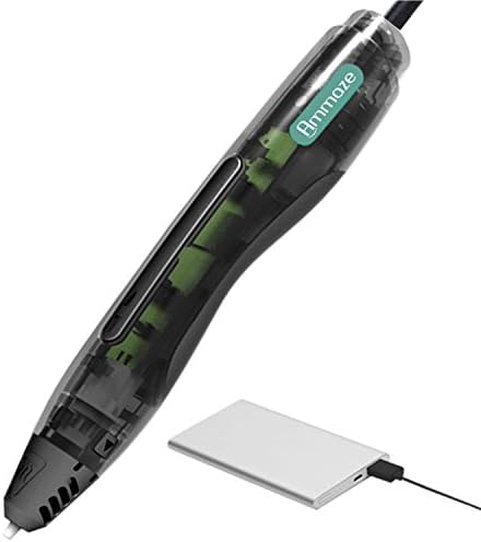 BEST INTELLIGENT 3D PRINTING PEN FOR PLA, 140 STENCILS and 2 PLA Rolls Included, For Drawing Doodling Modelling &amp; Arts &amp; Crafts Making, Promotes Creativity &amp; Spacial Thinking by Ammaze, Dark Crystal
