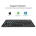 Vive Comb Bluetooth Keyboard, 7-Colors Backlit Universe Compact Portable Wireless 3.0 Keyboard for iOS, Android, Windows with a Foldable Multi-angle Cell Phone Stand Desktop Holder, Black