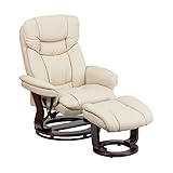 flash furniture recliner chair with ottoman beige leathersoft swivel recliner chair with ottoman footrest