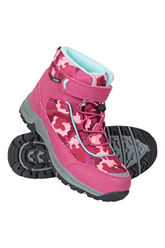 Mountain Warehouse Camo Waterproof Kids Boots - Casual Walking Boots Pink Camo Kids Shoe Size 2 US
