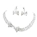 Joylive Bridal Bridesmaid Jewerly Suit Crystal Butterfly Bow Knot Necklace Tassels Earring