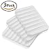 MelonBoat 3 Pack Silicone Shower Soap Dish Set, Soap Saver Holder, Rectangle White