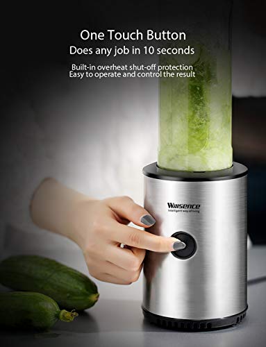 Smoothie Blender, Willsence Personal Blender 300W Single Serve Blender Stainless Steel Smoothie Mixer with BPA Free Travel Bottle and Protective Sleeve, Food Grade Blades