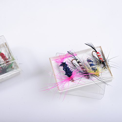 BLISSWILL 96Pcs Fly Fishing Lures Dry Flies Set Floating Flies Hooks for Bass Salmon Trout - Thumbnail 3