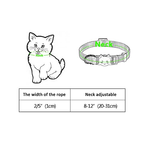 Cat Collar,Personalized Embroidered Nylon Cat ID Collars with Bell
