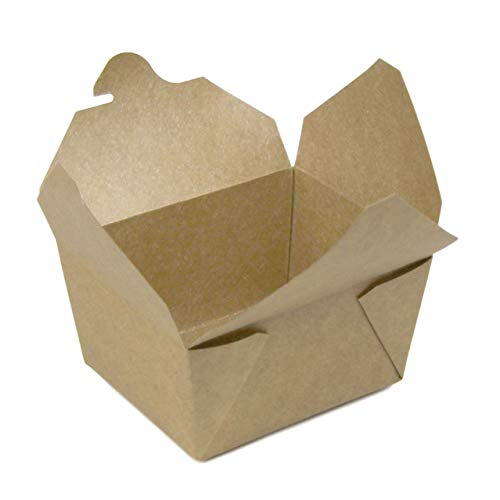 [36 Pack] 30 oz 5 x 4.5 x 2.5" Disposable Paper Take Out Food Containers, Microwaveble Folding Natural Kraft to Go Boxes #1 - Thumbnail 2