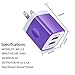 USB Charger Cube, Wall Charger Plug, Ailkin 2.1A Dual Port USB Adapter Power Plug Charging Station Box Base Replacement for iPhone X/8/7, iPad, Samsung Phones and More USB Charging Block