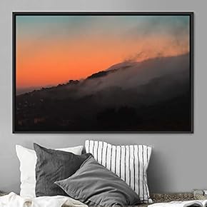 signwin Framed Canvas Wall Art Foggy Mountains Aerial...