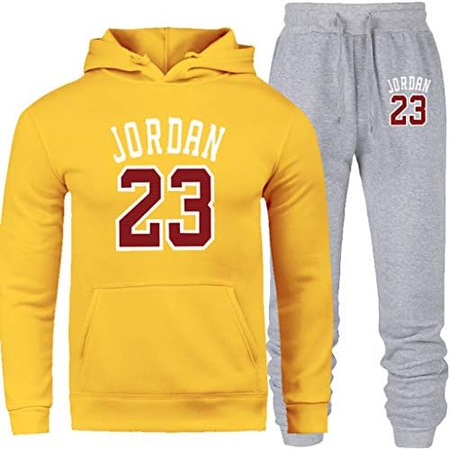 Tracksuit Fashion Jordan 23 Men Sportswear 2 Piece Cotton Hoodie+Pants Sporting Suit Male