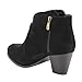 BELLA MARIE AD58 Women's Side Zipper Block Heel Ankle Booties Run 1.5 Size Small