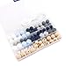 HAO JIE Silicone Teething Beads Kit Baby Teething Beads Pacifier Clip Wooden Teethers DIY Jewelry Chewable Nursing Necklace Accessories