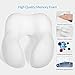 HOMIEE Travel Pillow 100% Pure Memory Foam Neck Pillow, Airplane Travel Kit with Earplugs, 3D Eye Mask, Portable Storage Bag, Comfortable Breathable Cover Machine Washable Pillow Case