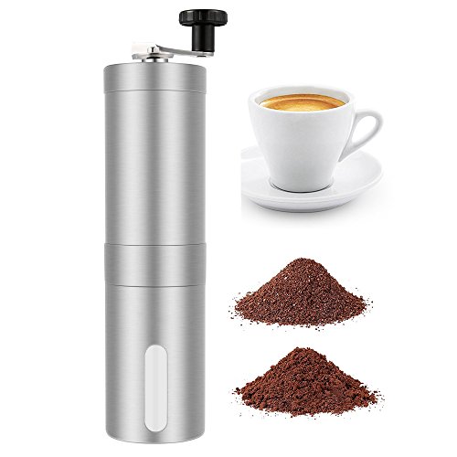 Top Rated Manual Coffee Grinder Maker Best Spice & Coffee Bean Grinder Stainless Steel Blades Adjustable Portable (4662893109435)