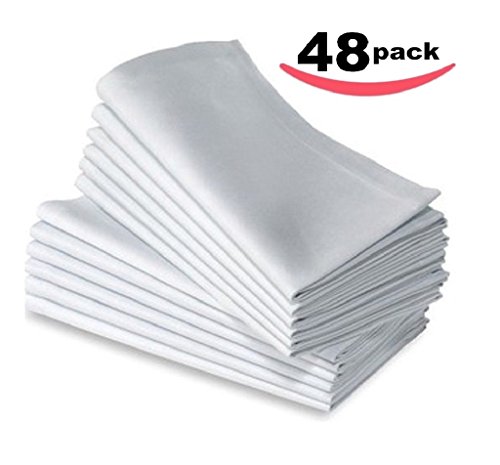 Bella Kline Deluxe BULK Cloth White Dinner Napkins, 48pk