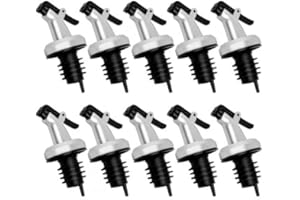 Doryum 10 Pack Oil Bottle Stopper, Leakproof Bottle Pourer, Vinegar Wine Dispenser with Leakproof Cap, Flip Top Cap Oil Bottl